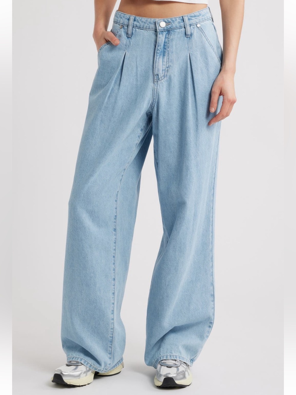 PTCL Pleated Wide Leg Jeans
